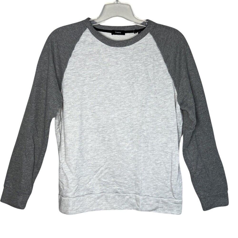 Theory Shirt Mens‎ XL Grey Crew Sweatshirt Veton B Axis Terry Neutral Minimalist